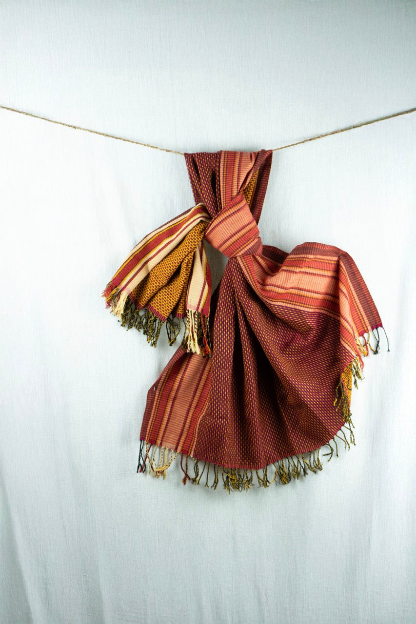 Safiri Wine Dotted Shawl