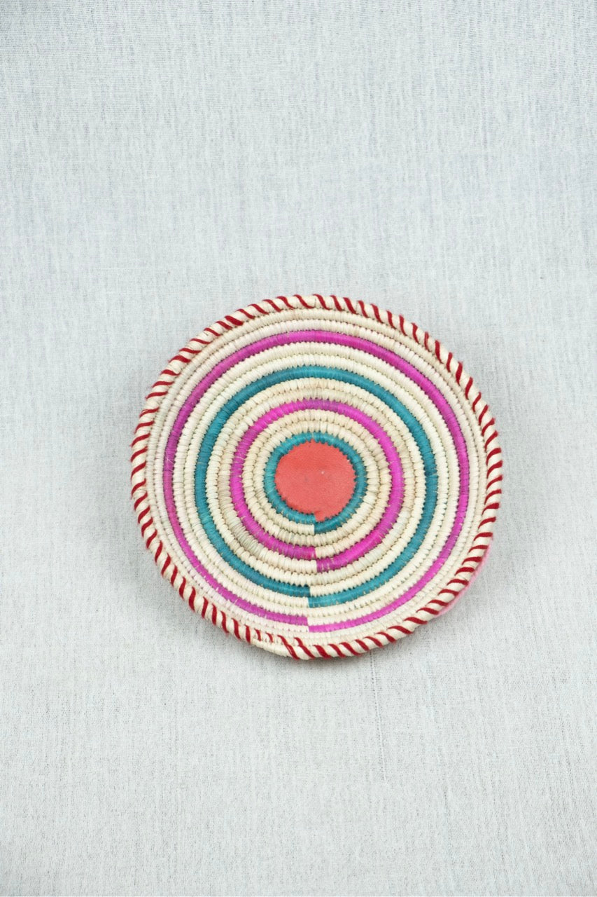 Floral Sunrise Palm Wicker Plate S