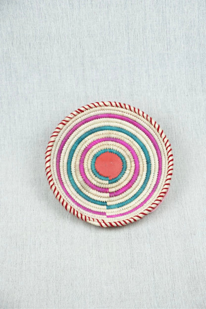 Floral Sunrise Palm Wicker Plate S