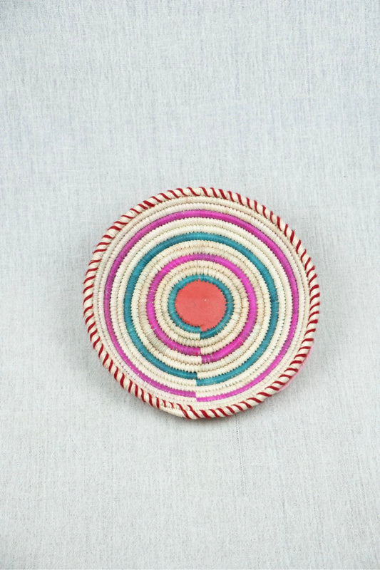 Floral Sunrise Palm Wicker Plate S