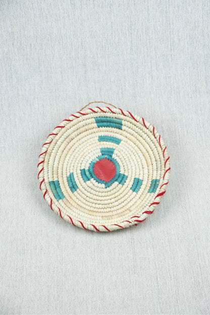 Pastel Bloom Palm Wicker Plate S