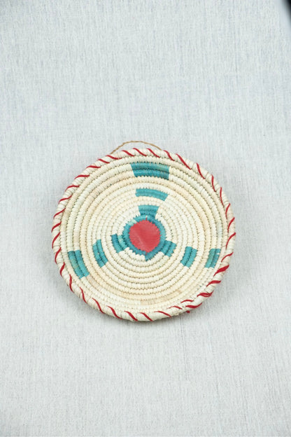 Pastel Bloom Palm Wicker Plate S