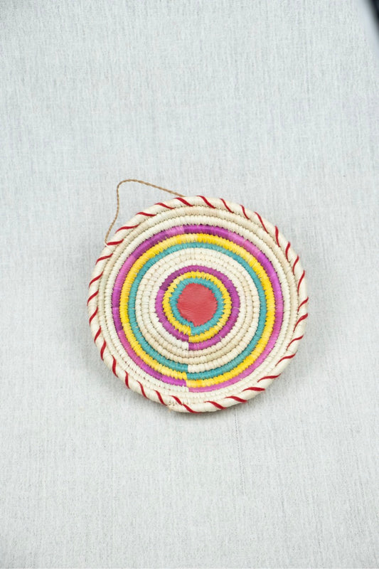 Sunny Petal Palm Wicker Plate S