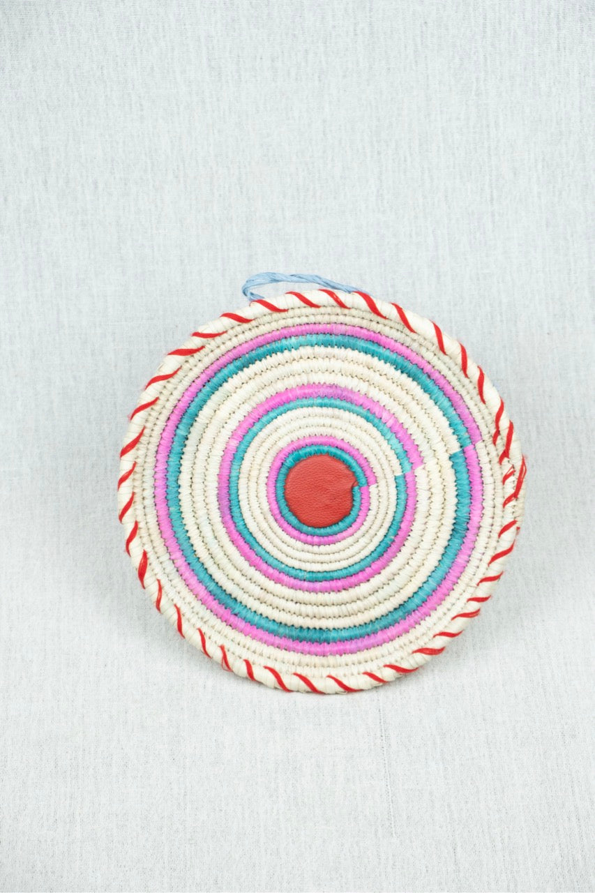 Violet Sunset Palm Wicker Plate M