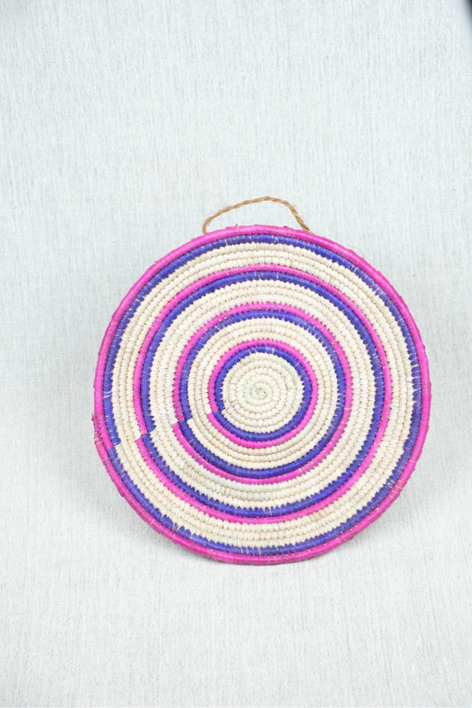 Purple Wave Palm Wicker Plate L
