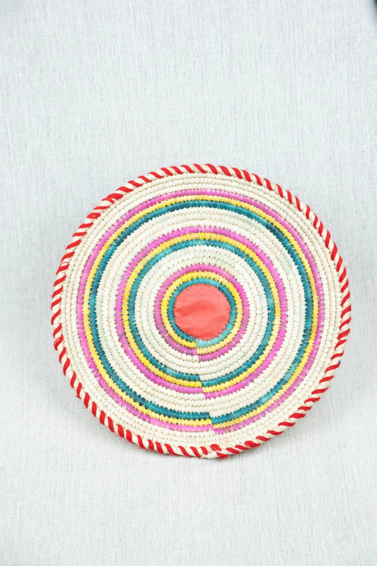 Spring Blossom Palm Wicker Plate XL