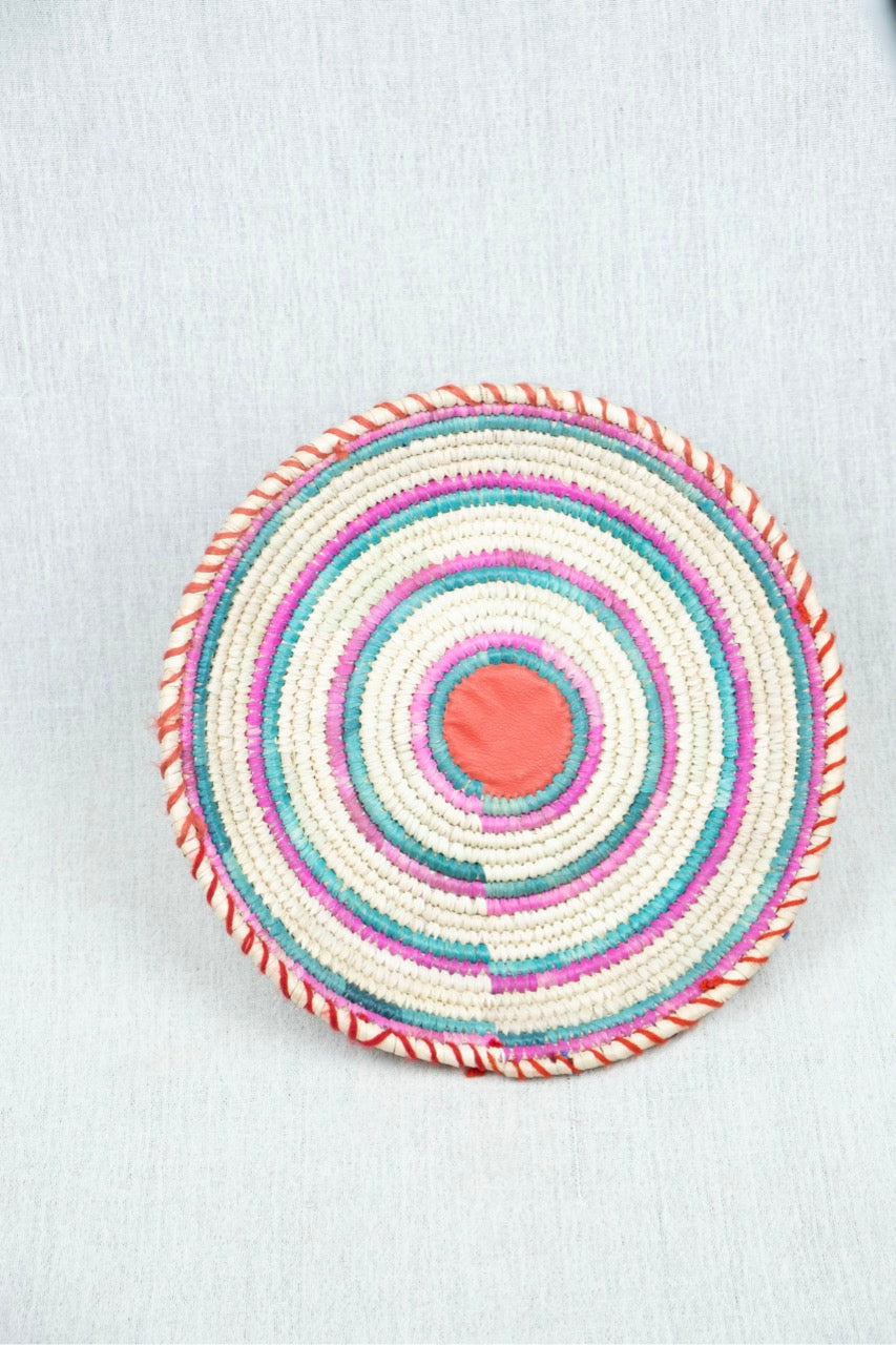 Cheerful Spectrum Palm Wicker Plate XL
