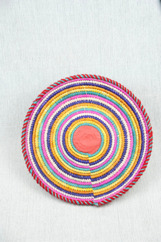 Merry Mosaic Palm Wicker Plate XL