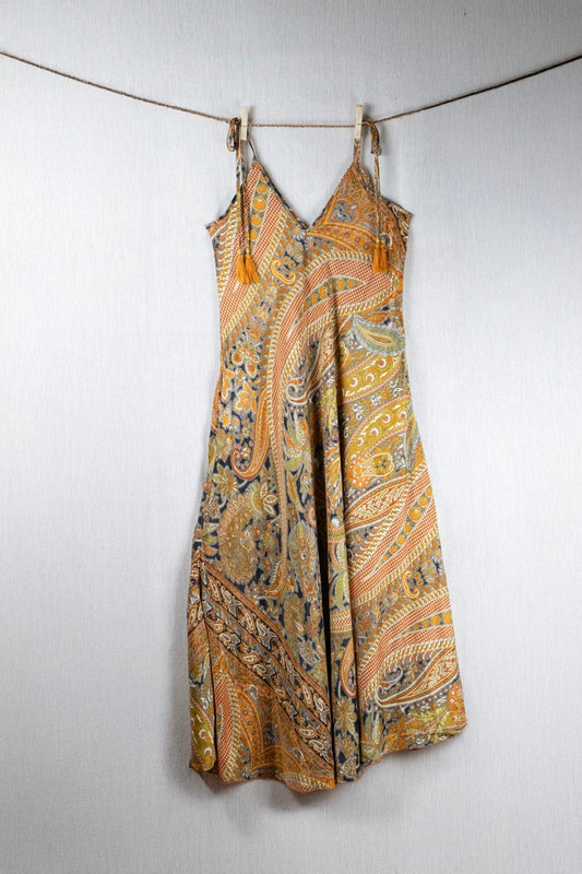 Sandstone Silk Long Dress