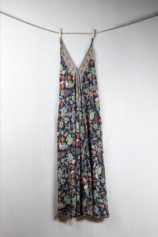 Kali Bloom Silk Long Dress
