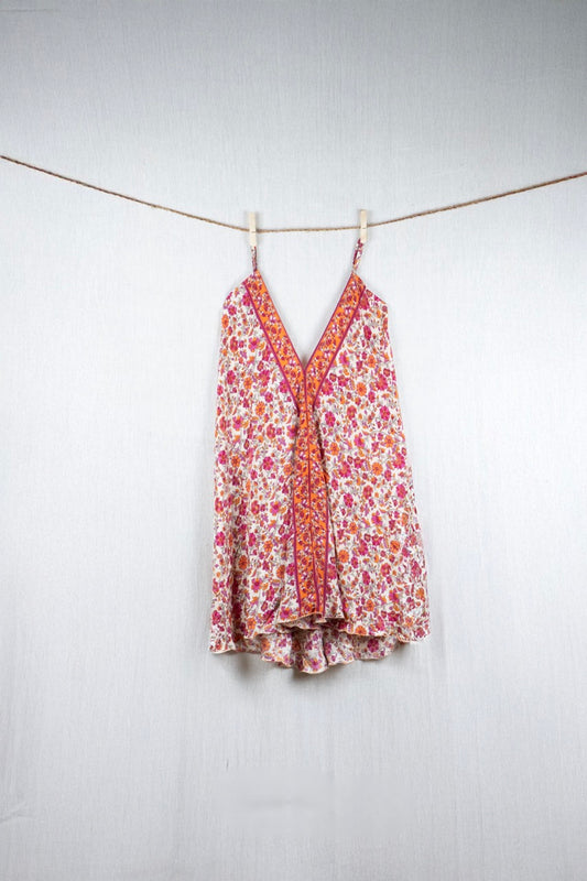 Ruby Bloom Silk Short Backless Dress