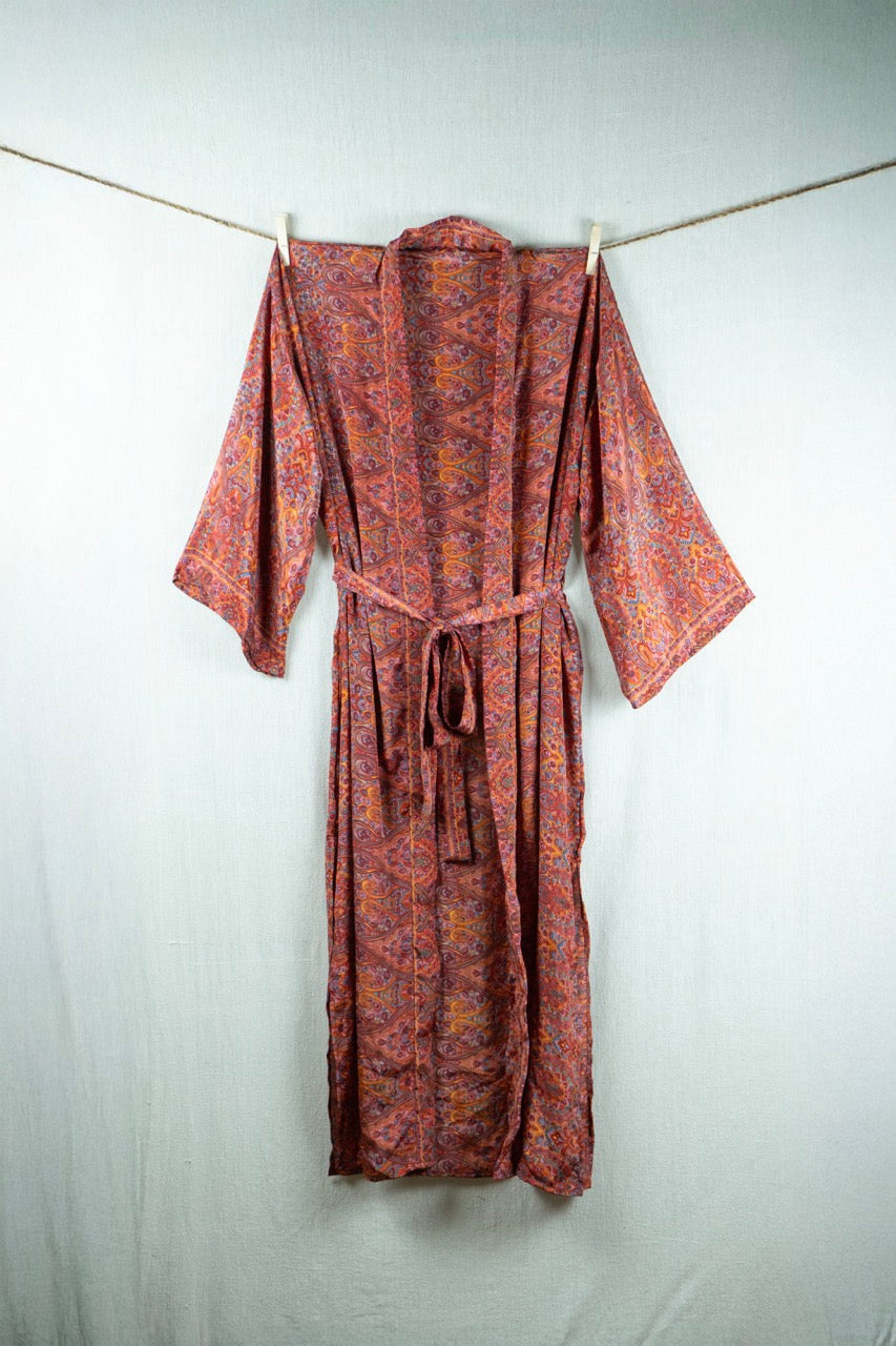 Lal Spice Silk Kimono