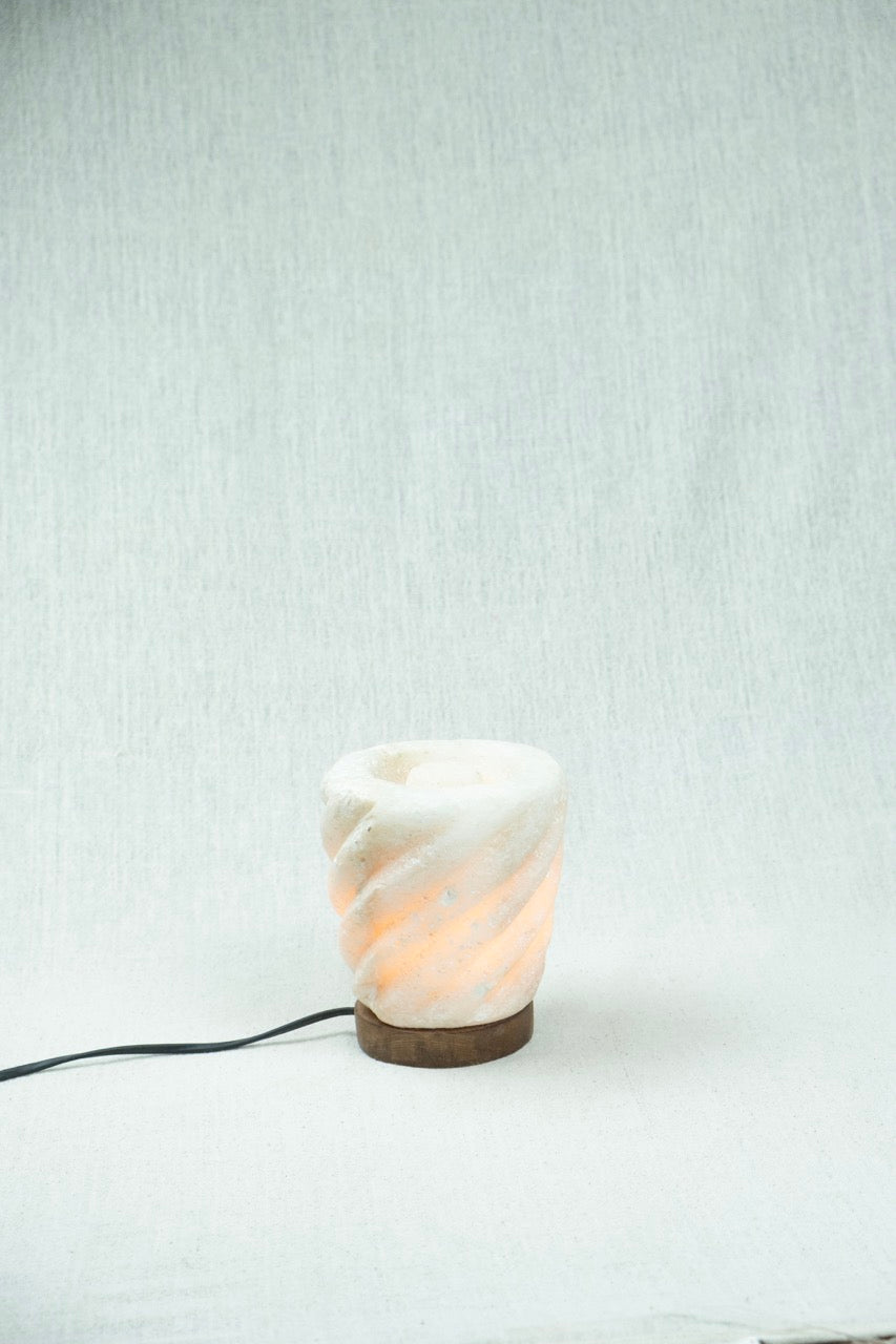 Medium Cylinder Spiral Siwan Rock Salt Lamp