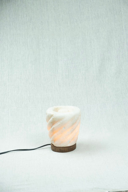 Medium Cylinder Spiral Siwan Rock Salt Lamp