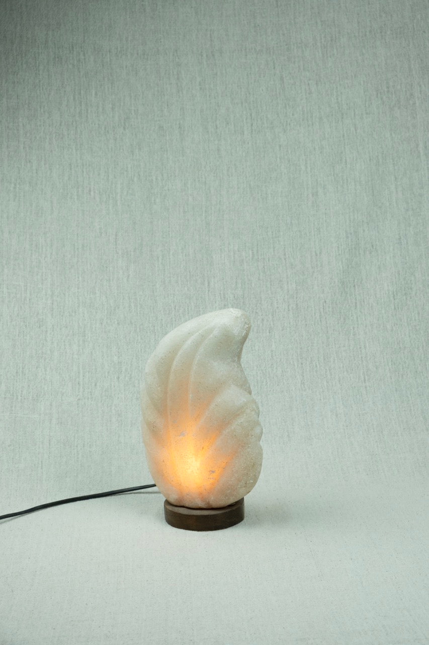 Medium Tree Leaf (with olive wood base) Siwan Salt Lamp