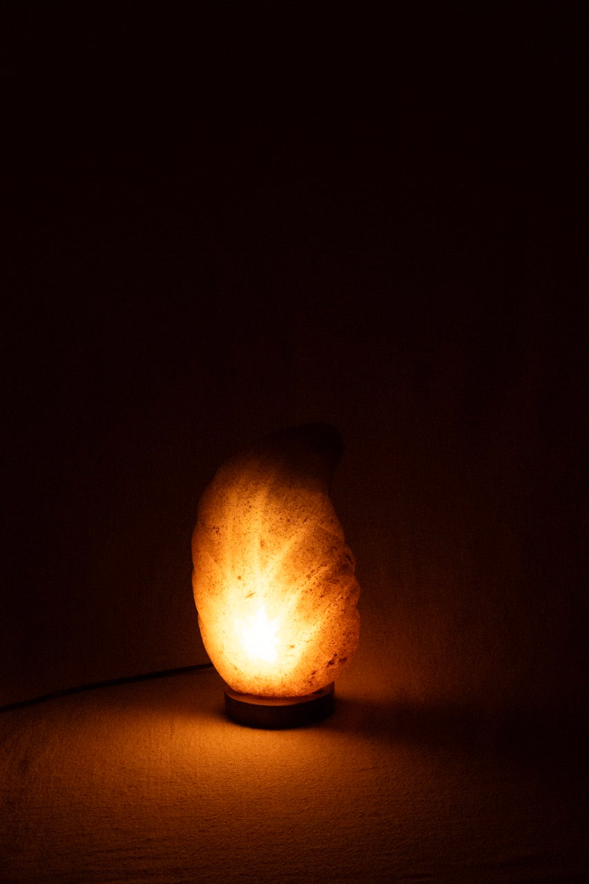 Medium Tree Leaf (with olive wood base) Siwan Salt Lamp