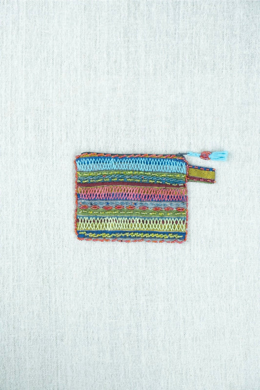 Azura Verde Hand Embroidered Pouch