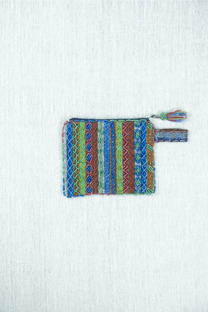 Jade Horizon Hand Embroidered Pouch