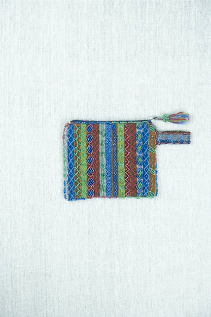 Jade Horizon Hand Embroidered Pouch