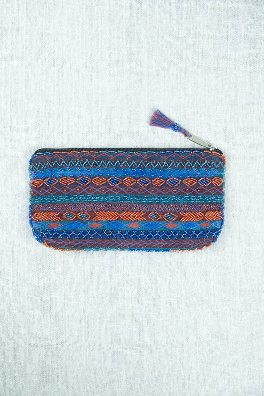 Solara Azul Hand Embroidered Pouch