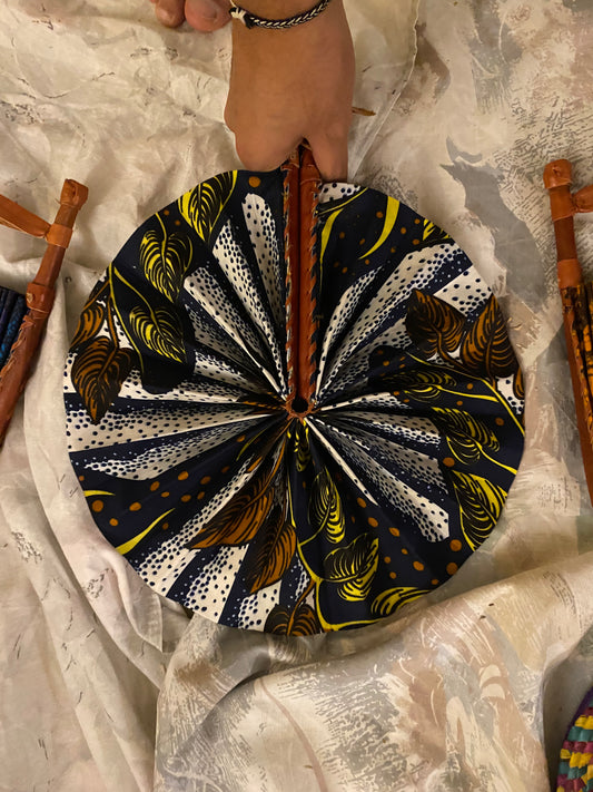 Udongo Kenyan Leather Hand Fan