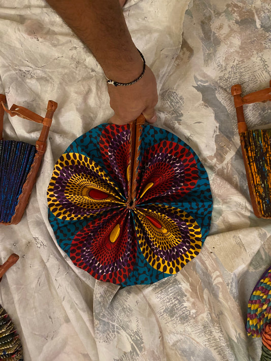 Shangwe Kenyan Leather Hand Fan