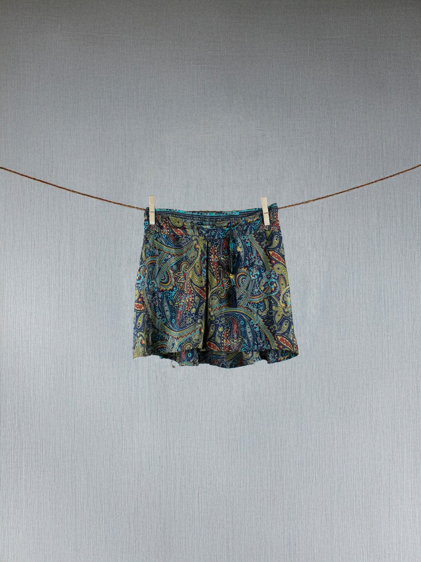 Indigo Illusion Crepe Silk Shorts