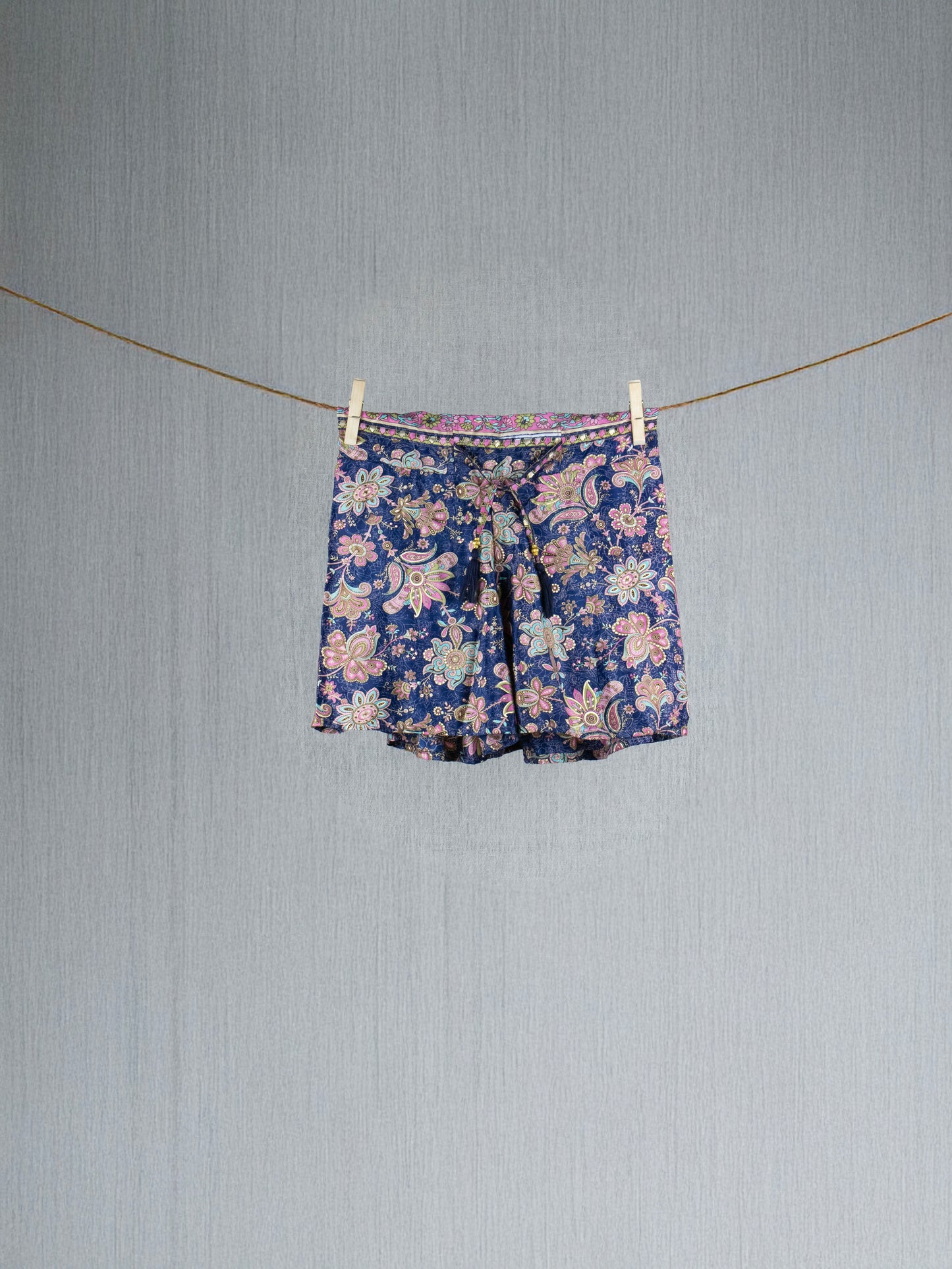 Midnight Petals Ultimate  Crepe Silk Set (Pants + Crop-top + Short)