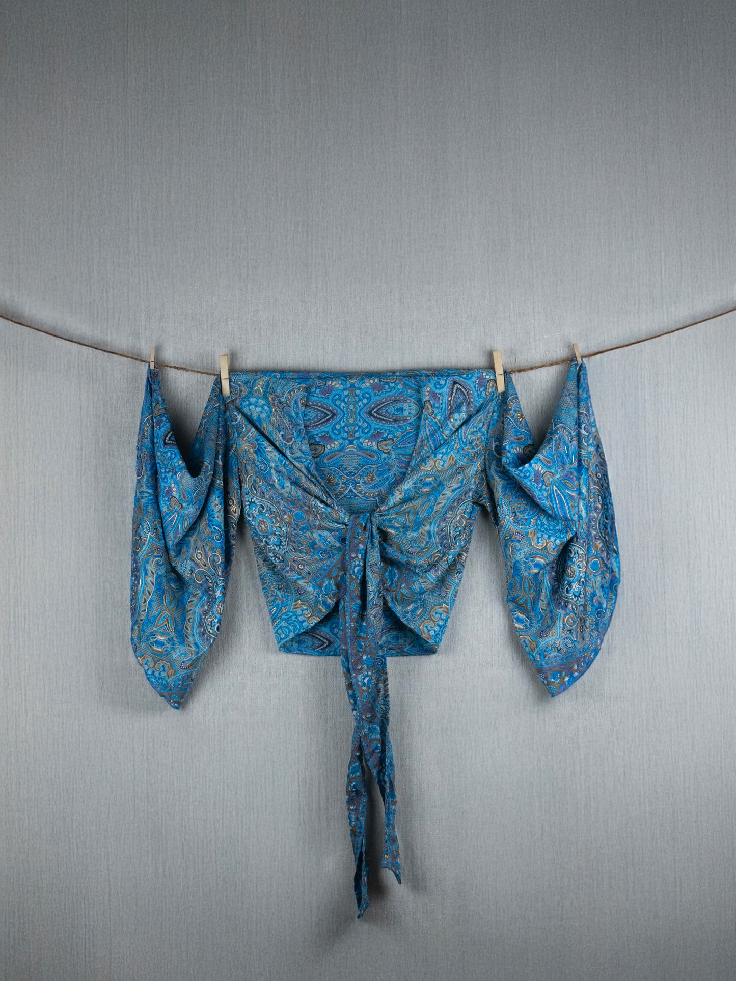 Golden Tides  Crepe Silk Top - with golden prints