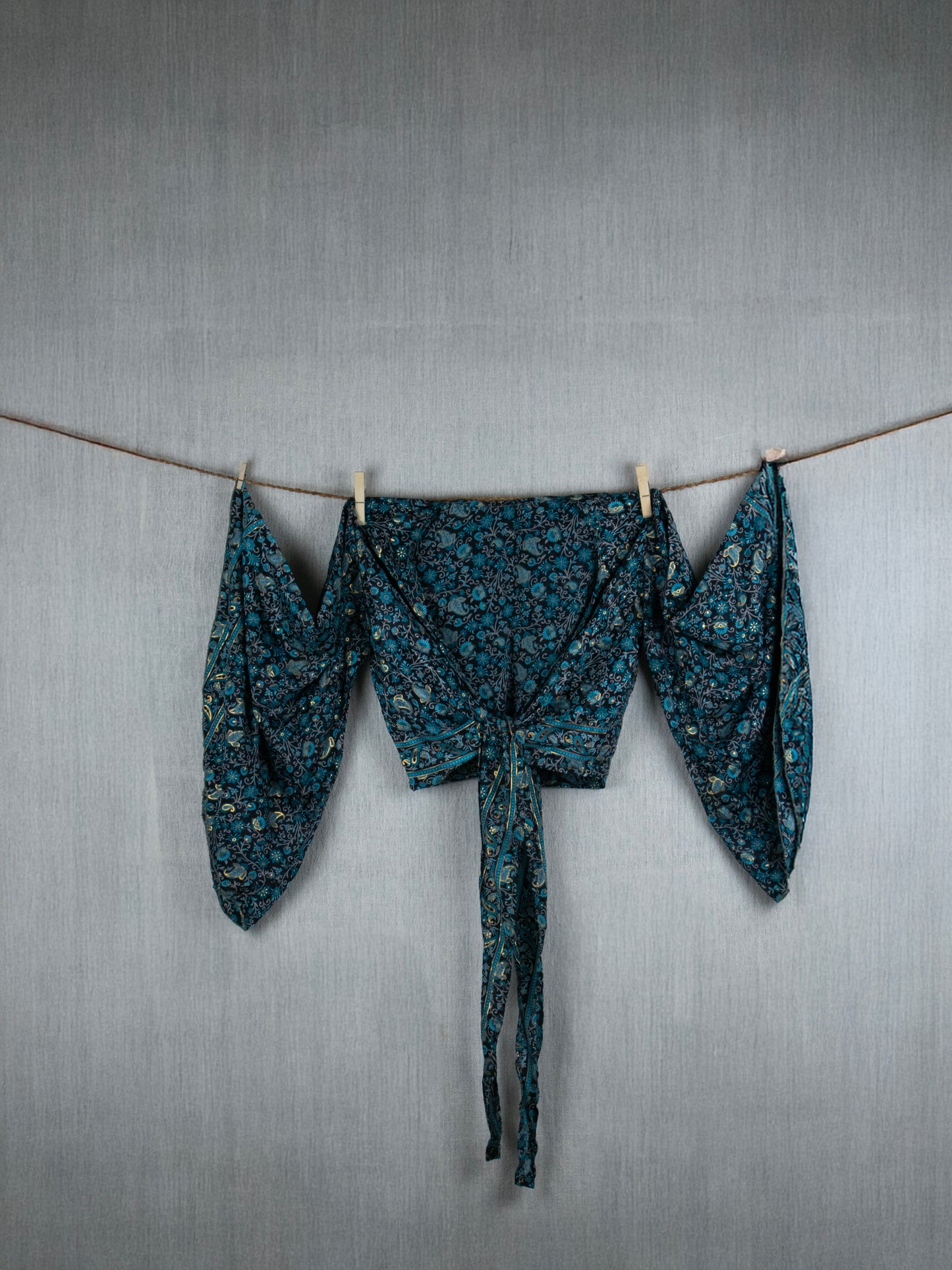 Bold Horizon Crepe Silk Top - with golden prints