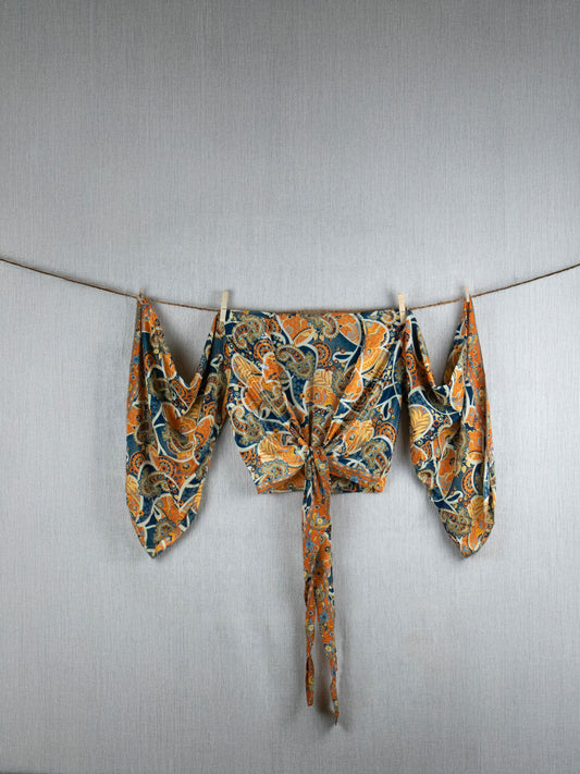 Orange Serenade  Crepe Silk Top