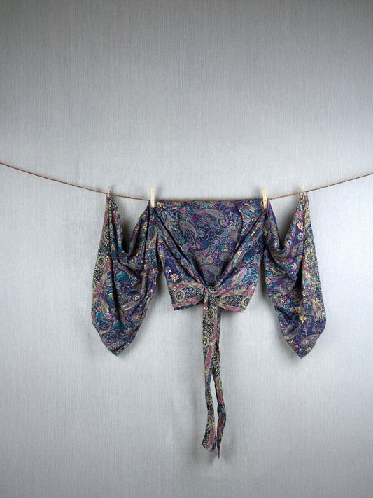 Wisteria illusion Crepe Silk Set (Pants + Top)