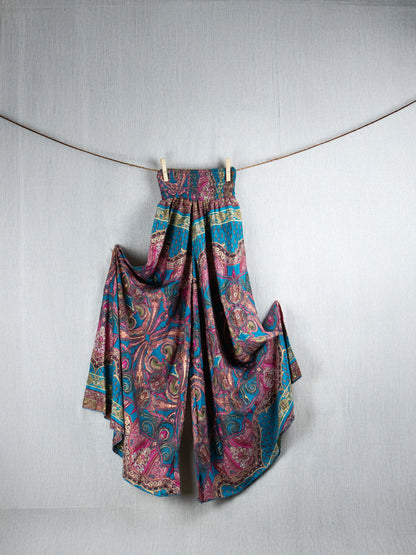 Bouquet Blue  Crepe Silk Set (pants + top)