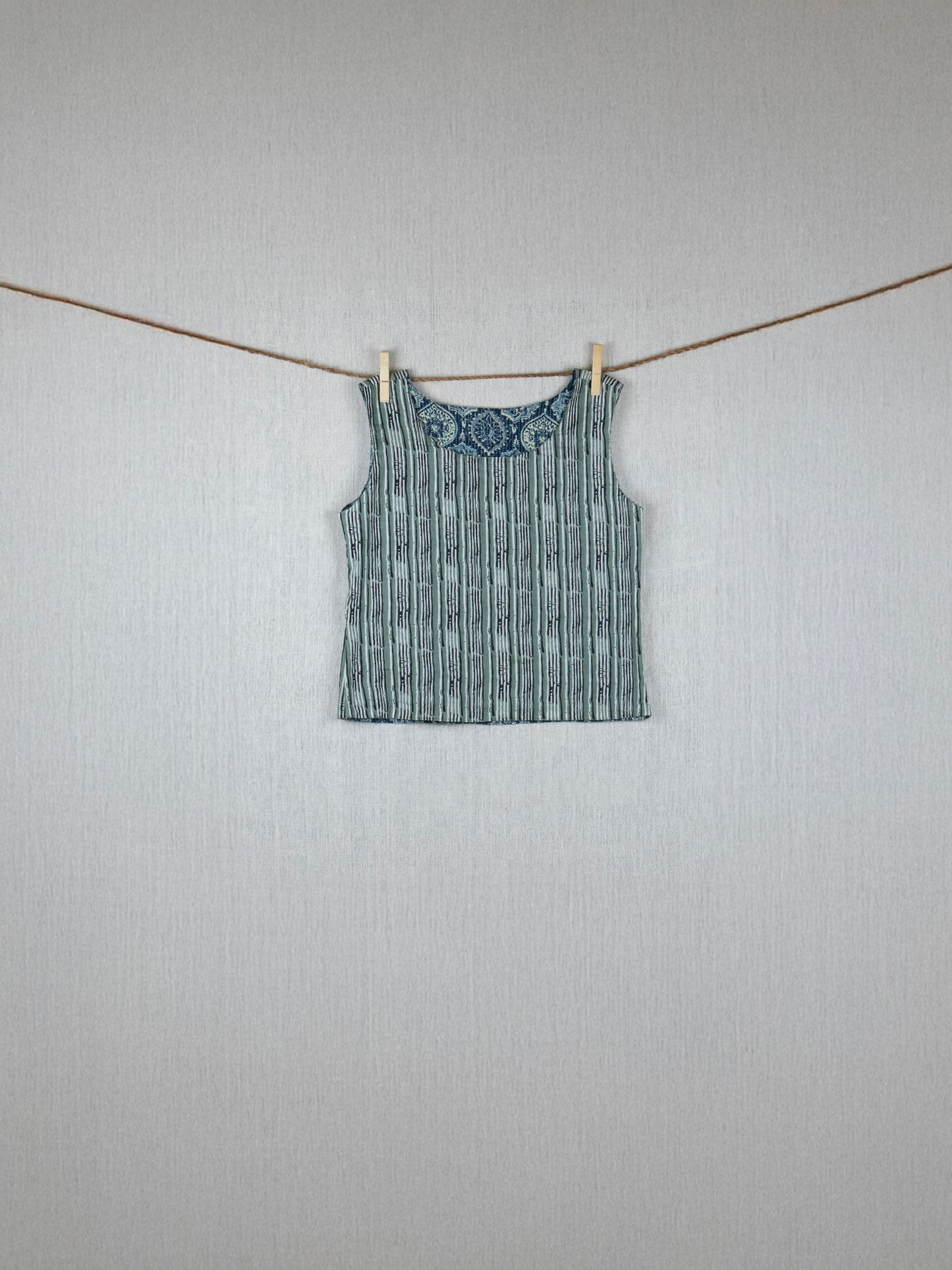 Nautical Nook Double-face cotton top - hand block printed