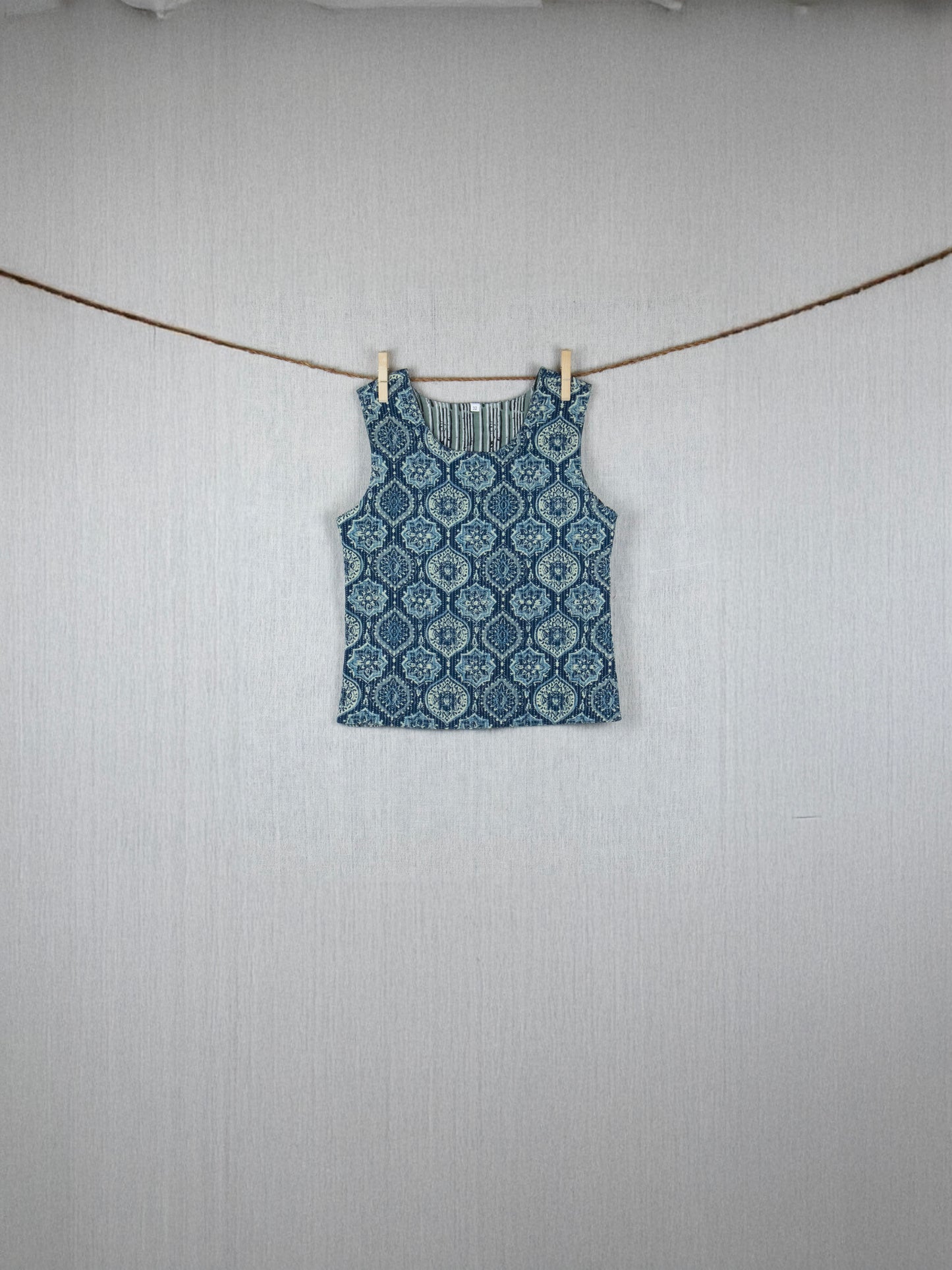 Nautical Nook Double-face cotton top - hand block printed