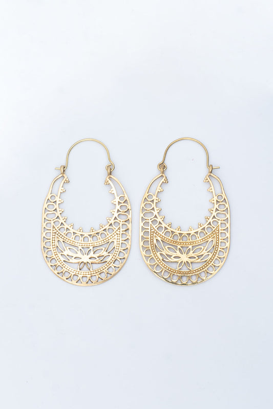 Purse Engraved Hoop Earrings