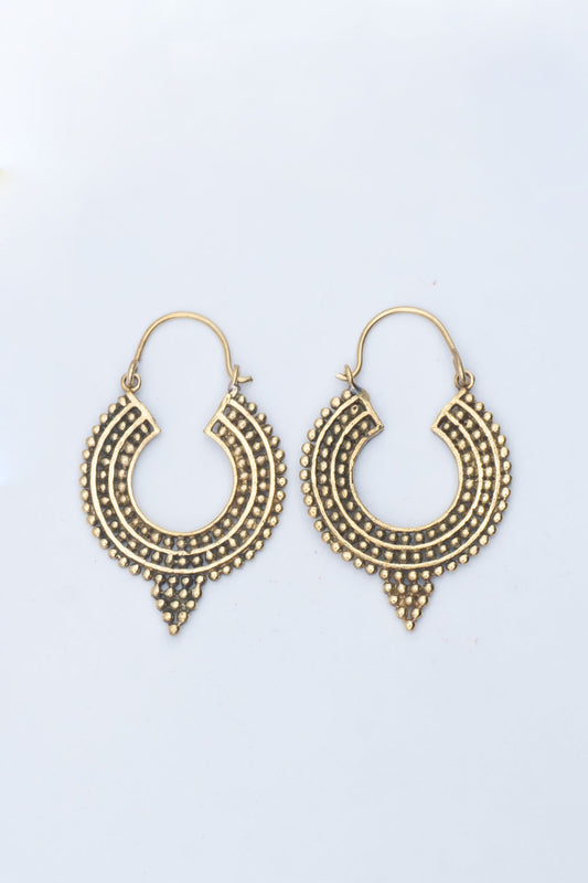 Polka Pointed Hoop Earrings