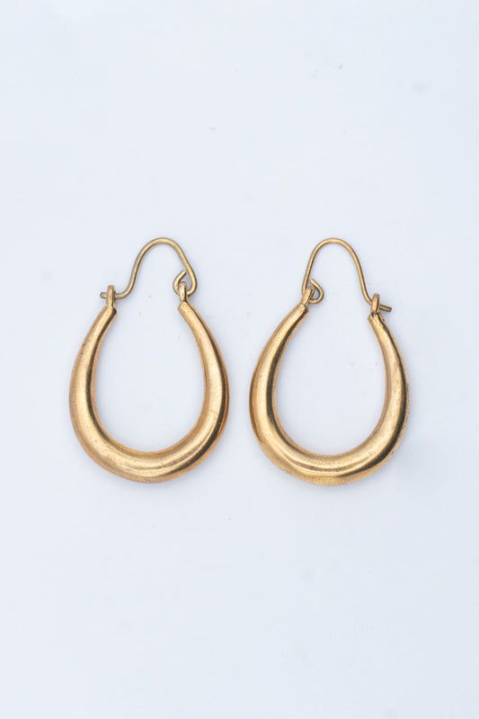 Oval Solid Hoop Earrings