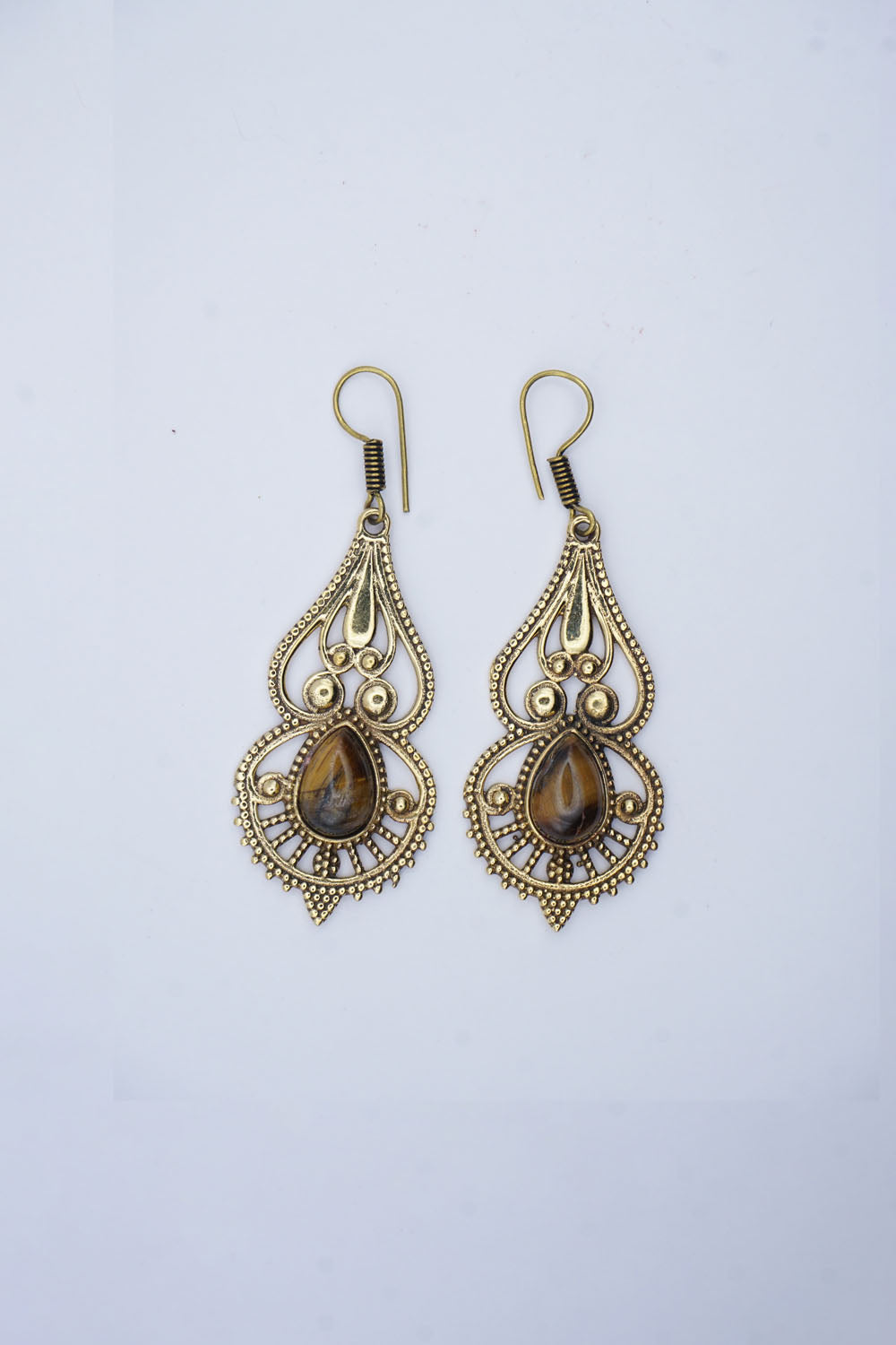 Spada Open Engraved Dangle Earrings