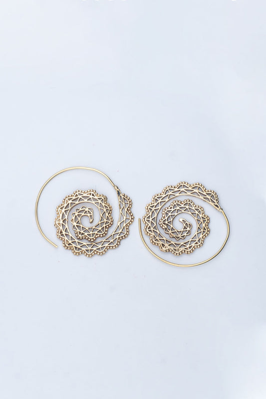 Tunnel Creole Spiral Earrings