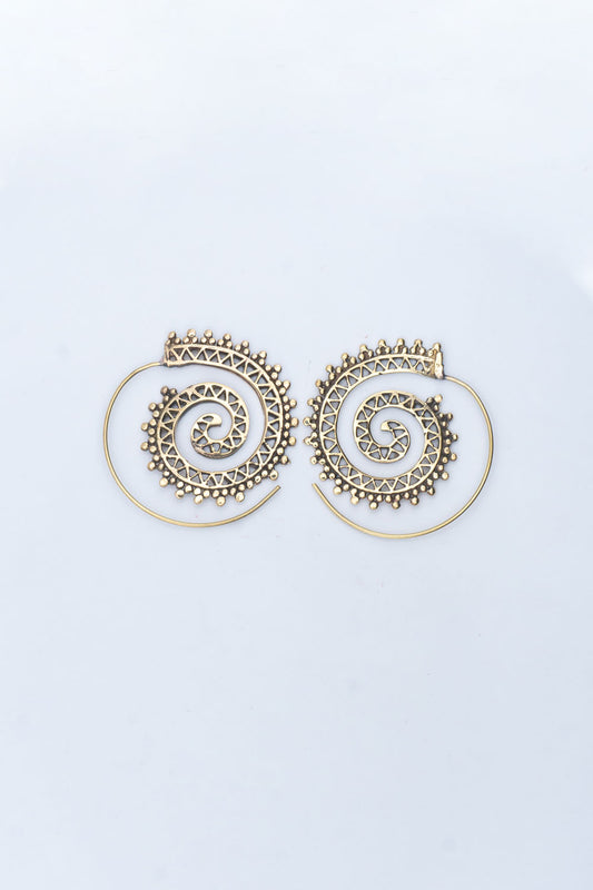 Tri-dot Spiral Earrings