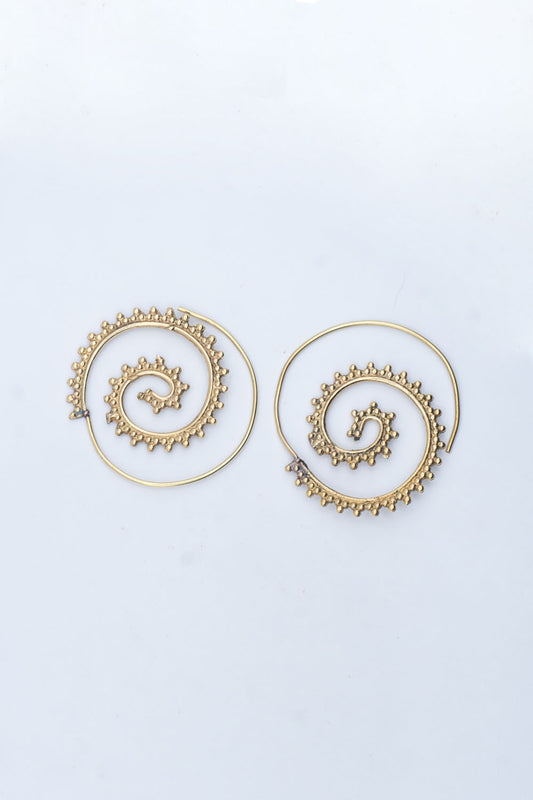 Plain Polka Spiral Earrings