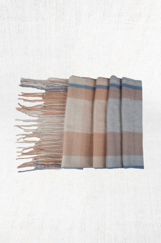 Chequered big Pure cashmere shawl